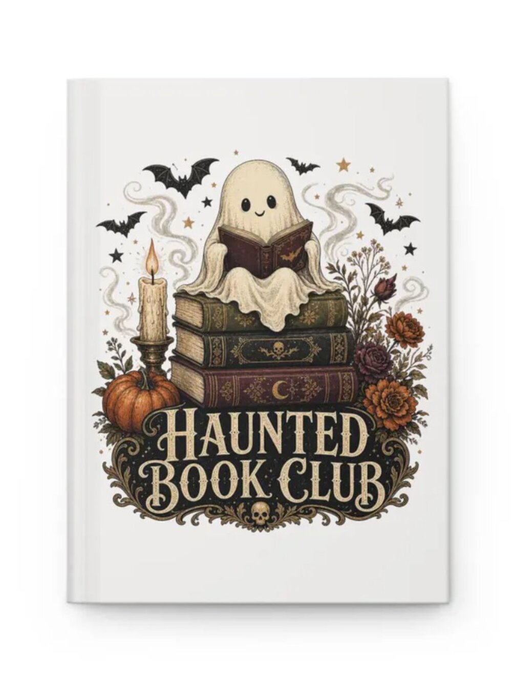 Haunted Book Club Journal Spooky Hardcover Notebook NEW
